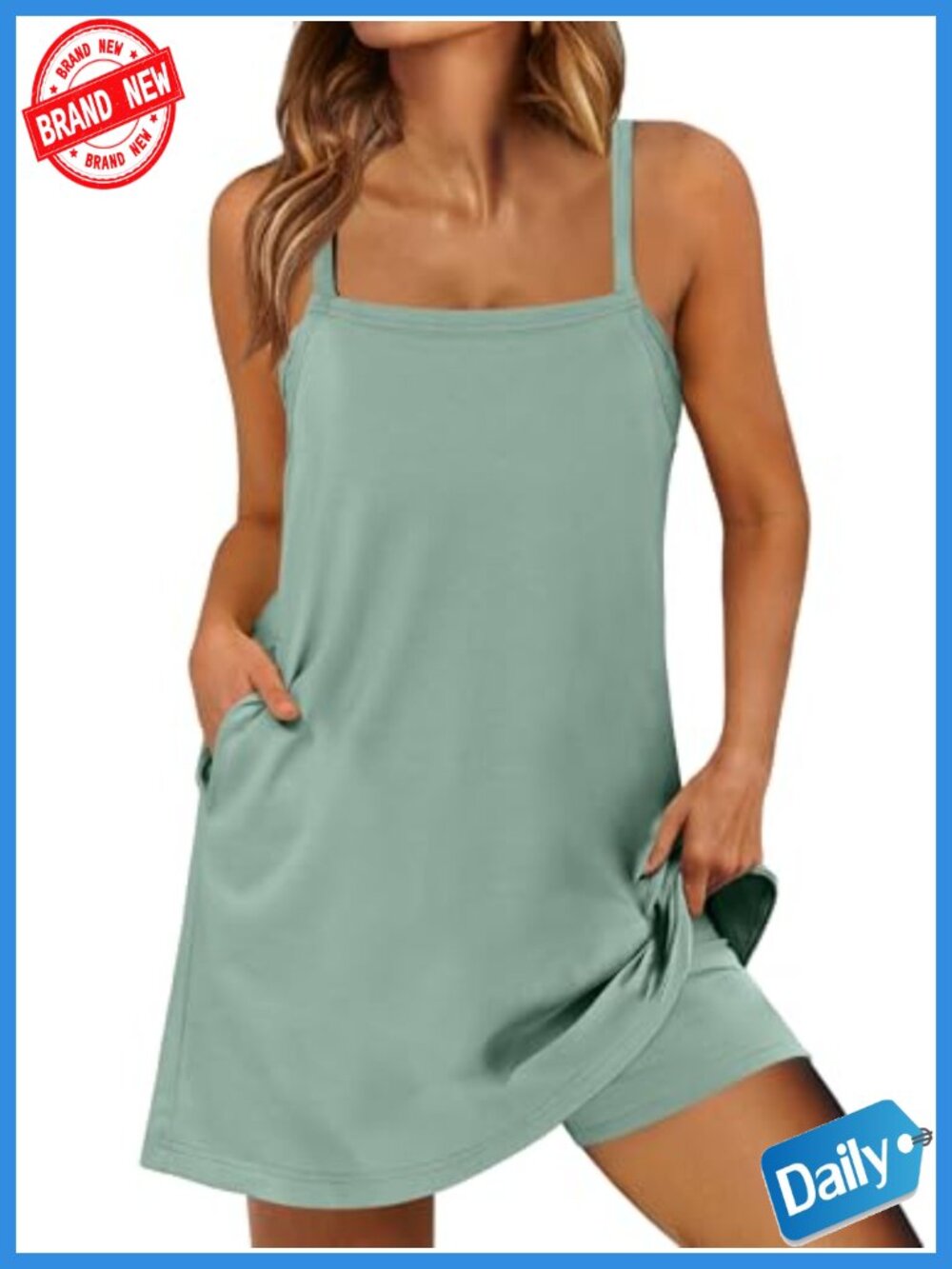 Women's Loose Fit Sleeveless Tennis Dress with Shorts